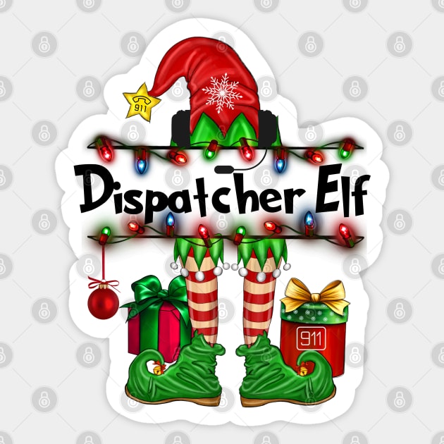 Dispatcher Christmas Elf Sticker by Shirts by Jamie